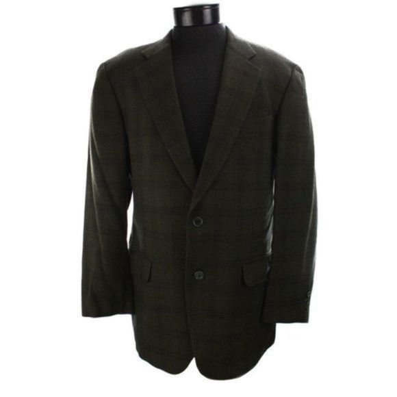 BROOKS BROTHERS Men's Green Plaid Cashmere Jacket Size S - Picture 1 of 7